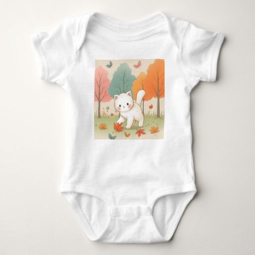 Fall Fun with a Curious Kitten Baby Bodysuit