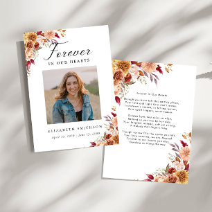 Fall Funeral Forever in Our Hearts Poem Prayer