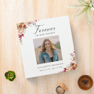 Fall Funeral Forever in our Hearts Poem Prayer 3 Ring Binder