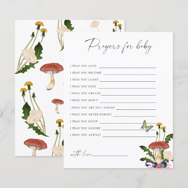 fall fungi - Party game | prayers for baby game (Front/Back)