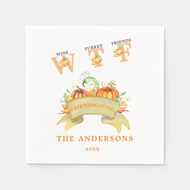 Fall Funny WTF Pumpkins Thanksgiving Feast Napkins (Front)