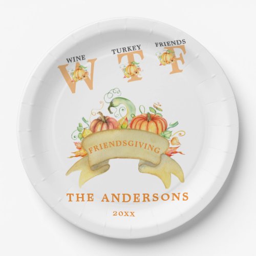 Fall Funny WTF Pumpkins Thanksgiving Feast Paper Plates