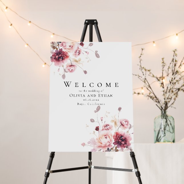 Fall Fuschia Wedding Foam Board (In Situ (Stand))