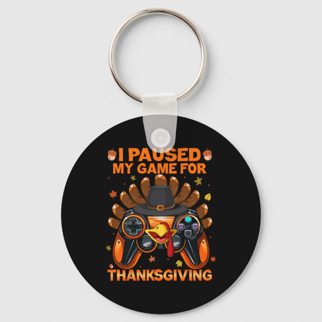 Fall Gaming Controller Turkey Funny Boy Kids  Keychain (Front)