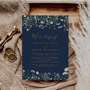 Fall Garden Wildflower Elopement Reception Invitation