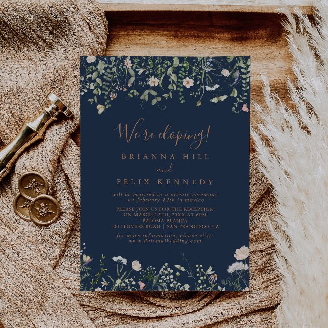 Fall Garden Wildflower Elopement Reception Invitation (Creator Uploaded)