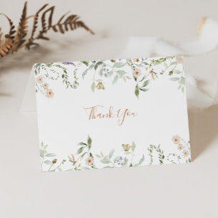 Fall Garden Wildflower Folded Wedding Thank You Card