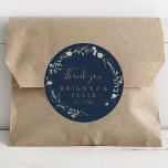 Fall Garden Wildflower Thank You Wedding Favor Classic Round Sticker<br><div class="desc">This fall garden wildflower thank you wedding favor classic round sticker is perfect for a rustic wedding. The design features pink, blush, rose and purple hand-painted wild flowers with butterflies. Make the sticker labels your own by including your names, the event (if applicable), and the date. These stickers can compliment...</div>