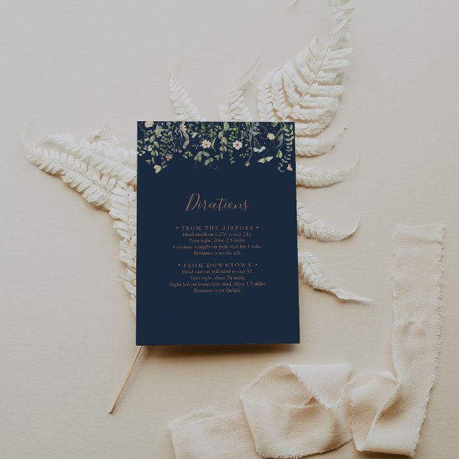 Fall Garden Wildflower Wedding Directions Enclosure Card (Creator Uploaded)