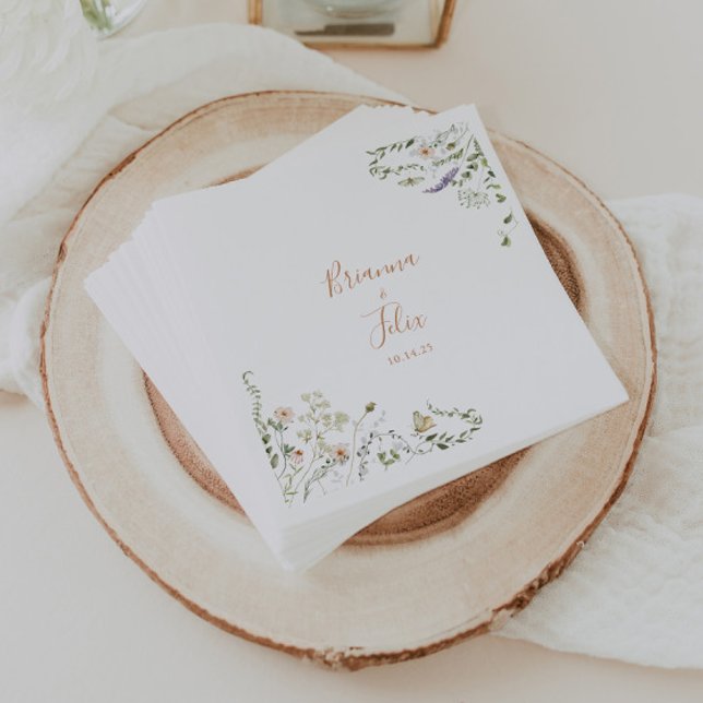 Fall Garden Wildflower Wedding Napkin (Creator Uploaded)