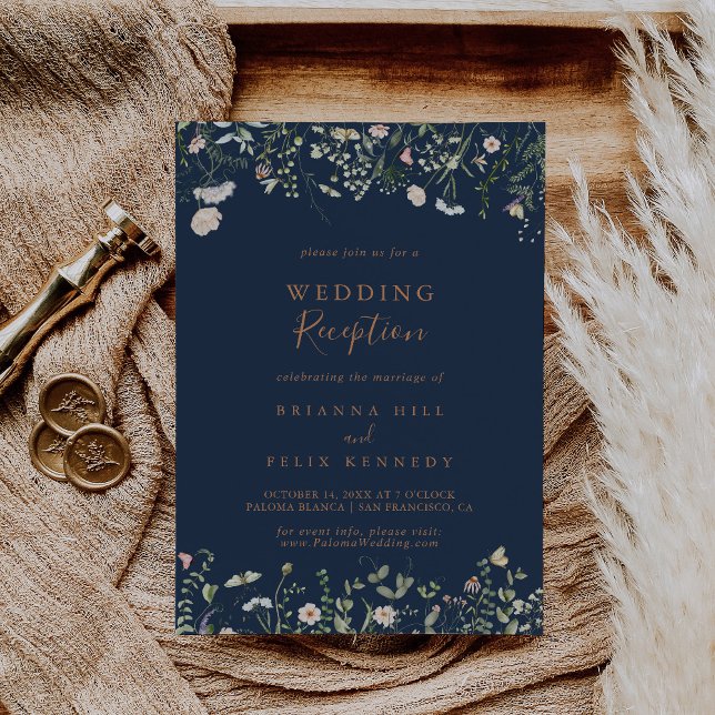 Fall Garden Wildflower Wedding Reception Invitation (Creator Uploaded)