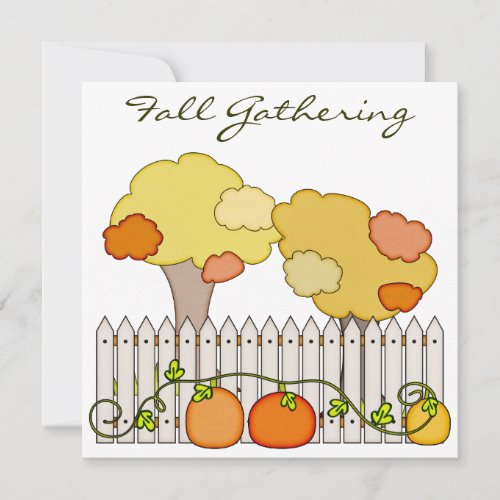 Fall Gathering Autumn Party Invitation Pumpkins