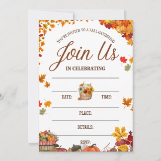 Fall Gathering Celebration Design Invitation