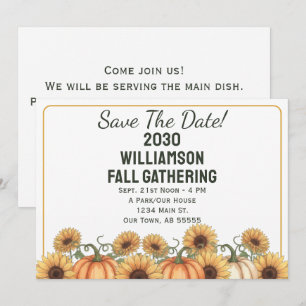 Fall Gathering Save The Date Sunflower Invitation