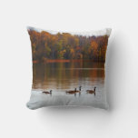 Fall Geese Reflections Throw Pillow at Zazzle