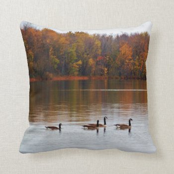 Fall Geese Reflections Throw Pillow by tyounglyle at Zazzle