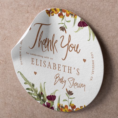 Fall gender neutral thank you baby shower favor classic round sticker