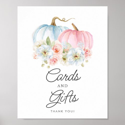 Fall Gender Reveal Cards and Gifts Baby Shower Poster