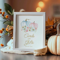 Fall Gender Reveal Cards and Gifts Baby Shower Poster