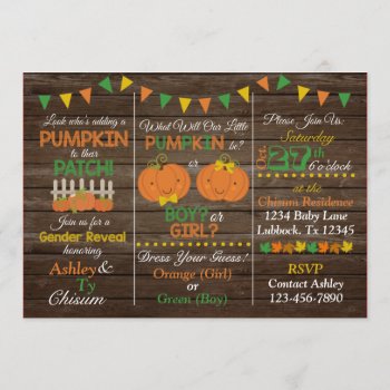 Fall Gender Reveal Invitation by AshleysPaperTrail at Zazzle