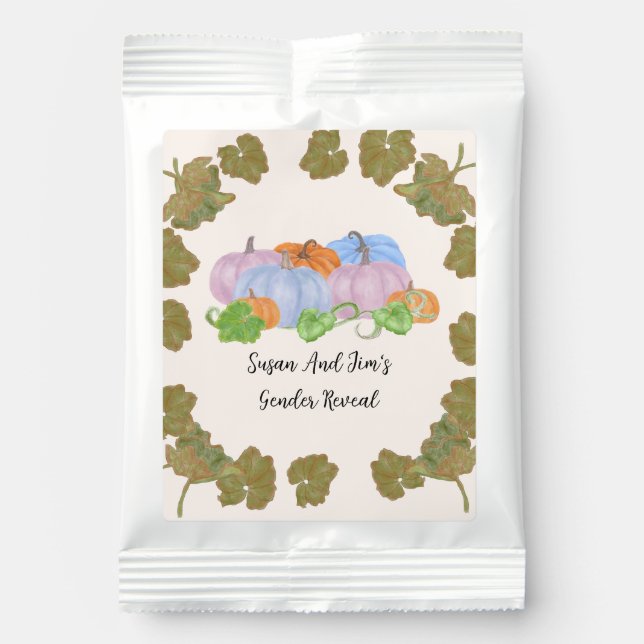 Fall Gender Reveal Little Pumpkin Theme  Hot Chocolate Drink Mix (Front)