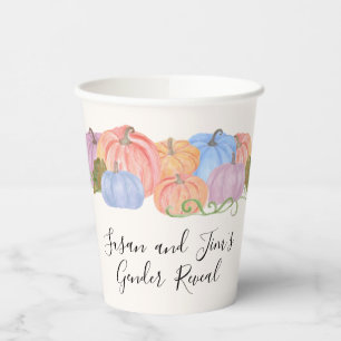 Fall Gender Reveal Little Pumpkin Theme Paper Cups