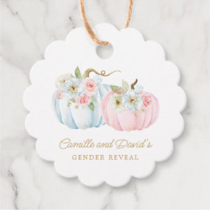 Fall Gender Reveal Pumpkin Baby Shower Favor Tags