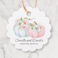 Fall Gender Reveal Pumpkin Baby Shower Favor Tags