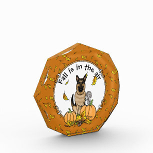 Fall German Shepherd Dog (black tan) Pumpkins Cute Acrylic Award