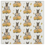 Fall German Shepherd Dog (black tan) Pumpkins Cute Fabric