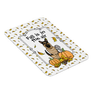 Fall German Shepherd Dog (black tan) Pumpkins Cute Magnet