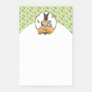 Fall German Shepherd Dog (black tan) Pumpkins Cute Post-it Notes