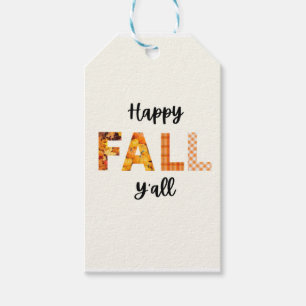 Fall Gift Bag Tag - Cute Happy Fall Y'all Tag