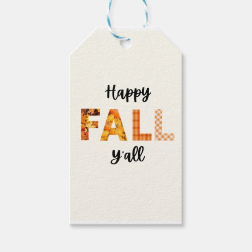 Fall Gift Bag Tag _ Cute Happy Fall Yall Tag 