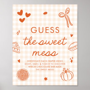 Fall Gingham Cutie Pie Guess the Sweet Mess Game Poster