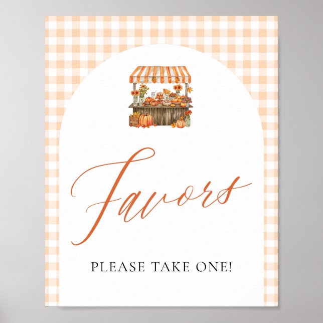 Fall Gingham Fresh Off The Market Favors Poster (Front)