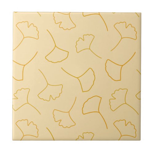 Fall Ginkgo Abstract Pattern Ceramic Tile