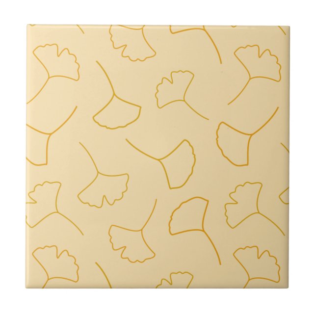 Fall Ginkgo Abstract Pattern Ceramic Tile (Front)