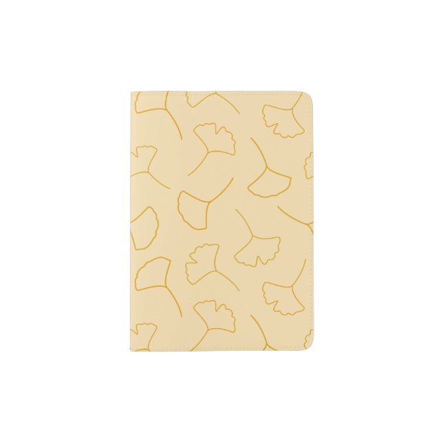 Fall Ginkgo Abstract Pattern Passport Holder (Front)