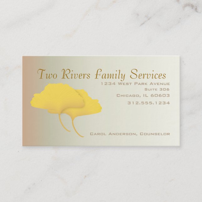Fall Ginkgo Leaves Business Card (Front)