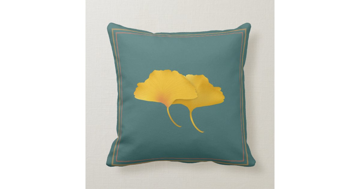Fall Ginkgo Leaves Throw Throw Pillow Zazzle