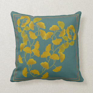 Fall Ginkgo Leaves Throw Throw Pillow