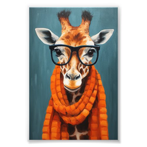 Fall Giraffe Fashionista Photo Print
