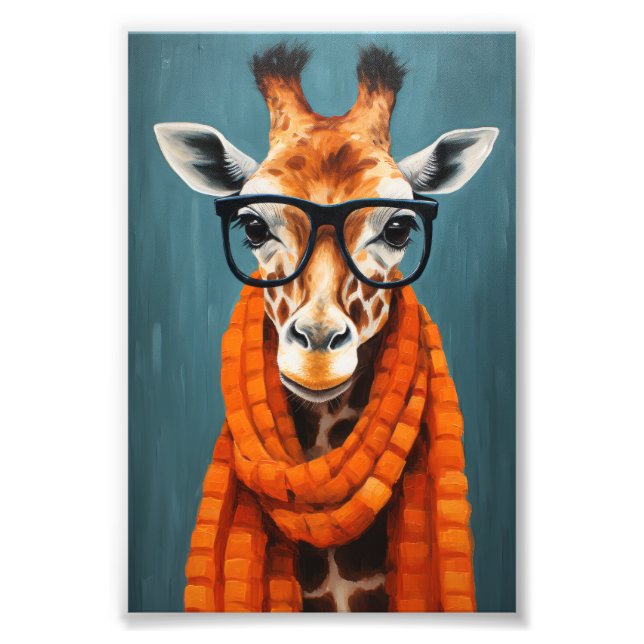 Fall Giraffe Fashionista Photo Print (Front)