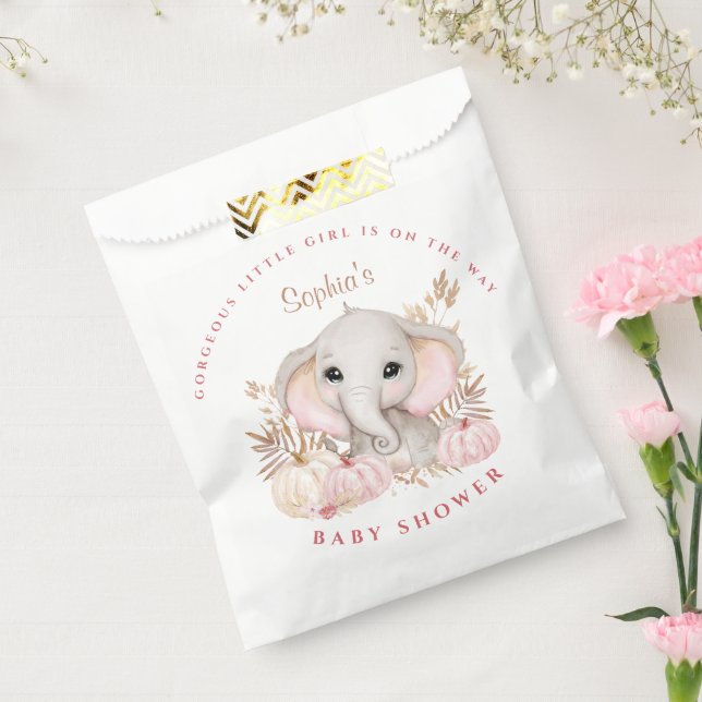 Fall Girl Baby Shower Paper Favor Bag (Sealed)