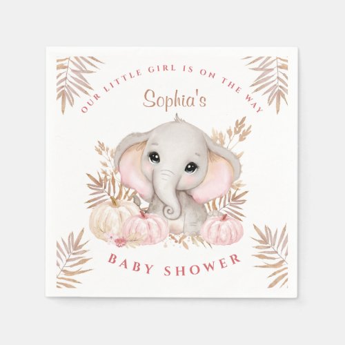Fall Girl Baby Shower Paper Napkins