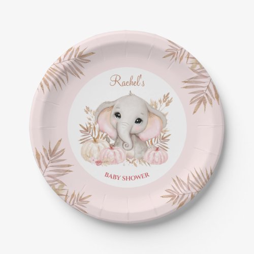 Fall Girl Baby Shower Paper Plates