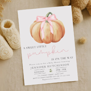 Fall Girl Pumpkin Baby Shower Invitation