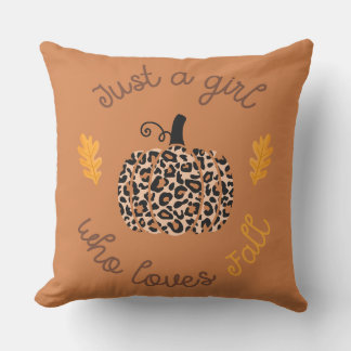 Fall Girl Throw Pillow