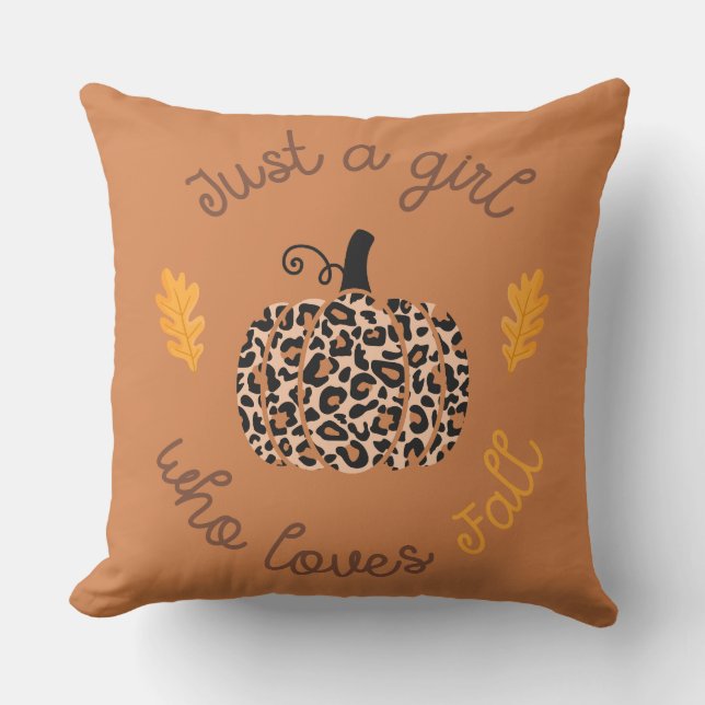 Fall Girl  Throw Pillow (Front)